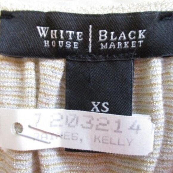 White House Black Market Metallic Gold Top XS - Picture 3 of 5